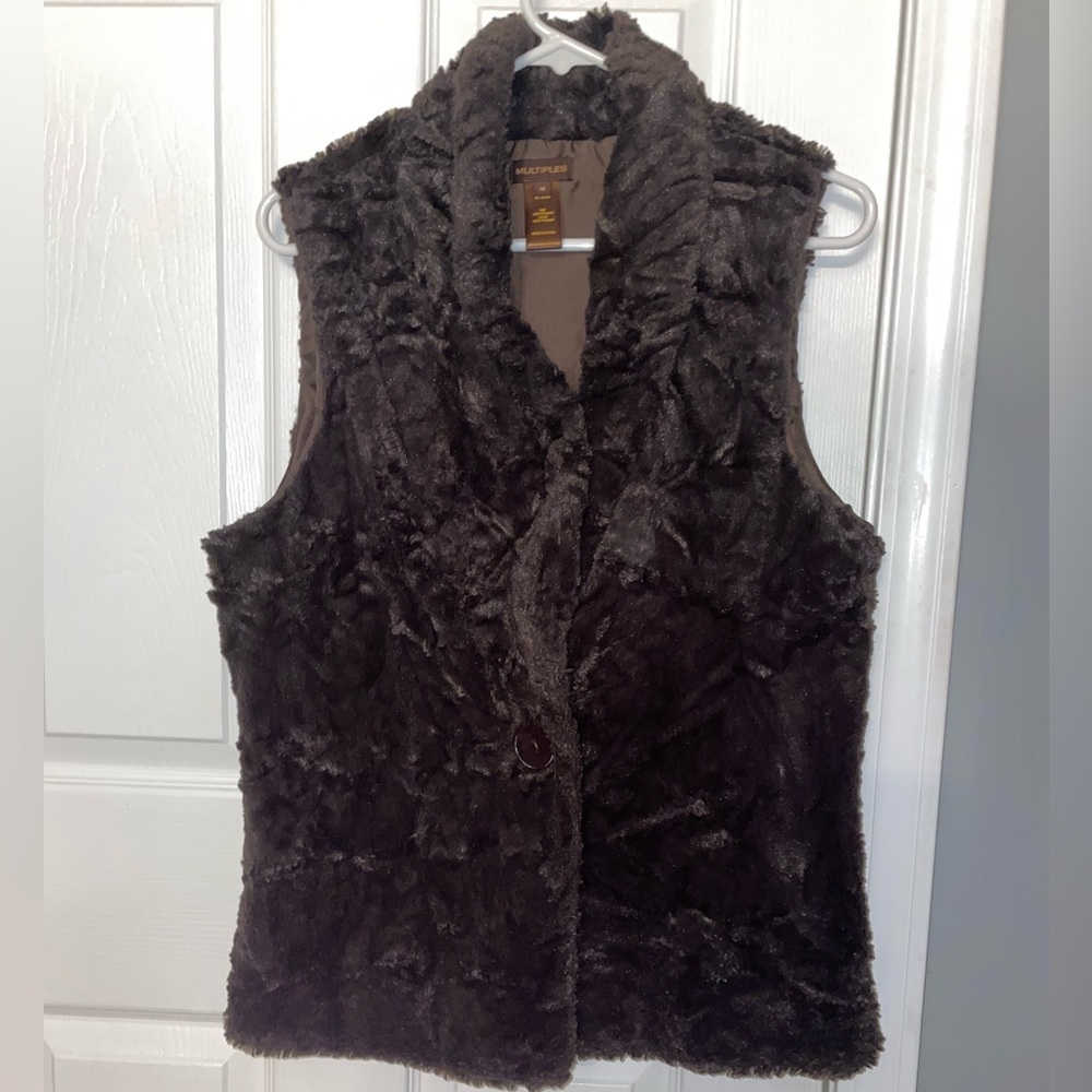 Multiples Faux Fur Vest
